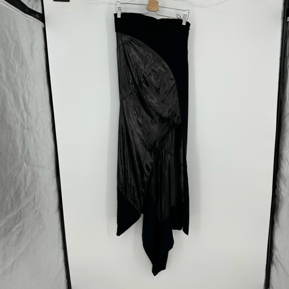 Mugler Womens Strapless Dress Size 40 Black Sheer Sexy Silk Whimsygoth - Picture 9 of 14